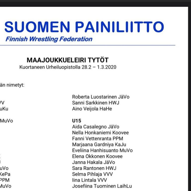 HWJ:n Sara Rantonen mukaan tyttöjen maajoukkueleiritykseen!