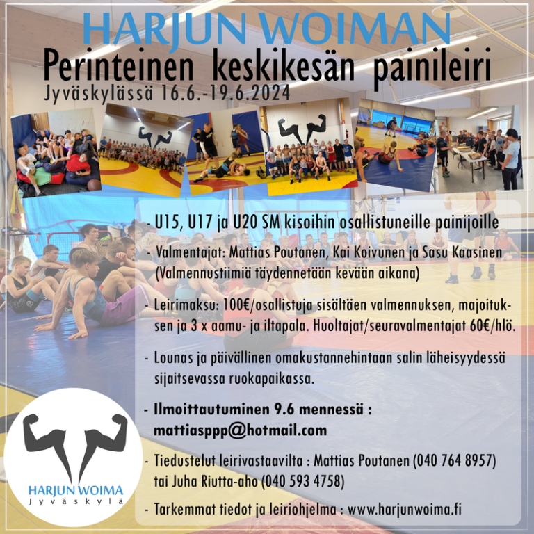 Perinteinen keskikesän painileiri Jyväskylässä 16.6 – 19.6